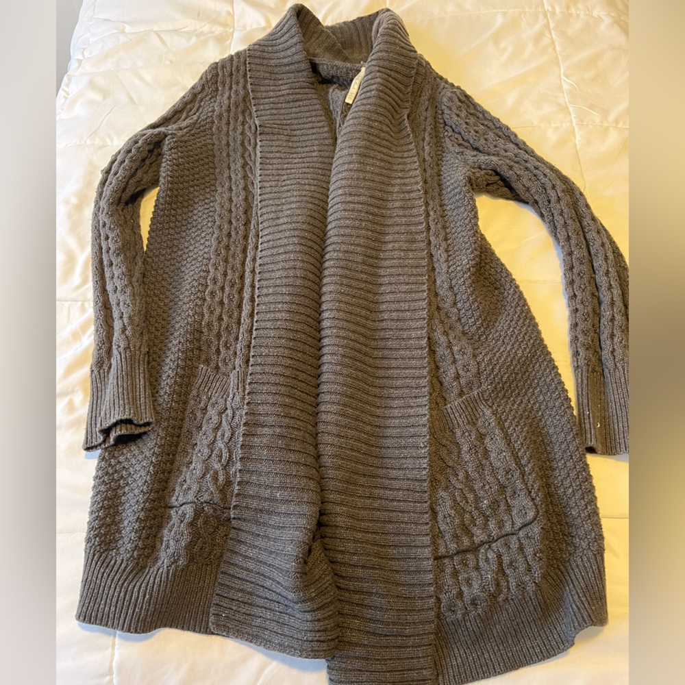 Leo & Nicole Dark Gray Cardigan Sweater